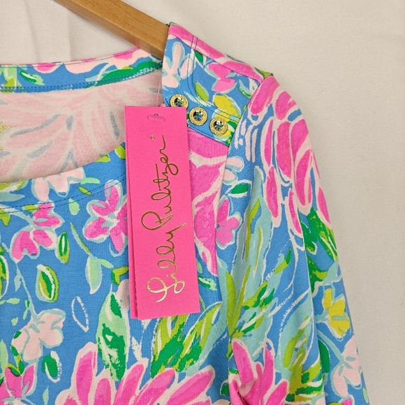 Lilly Pulitzer NWT Sophie UPF 50+ Shift Mini Dress Tropical Floral Size Small - Picture 8 of 11